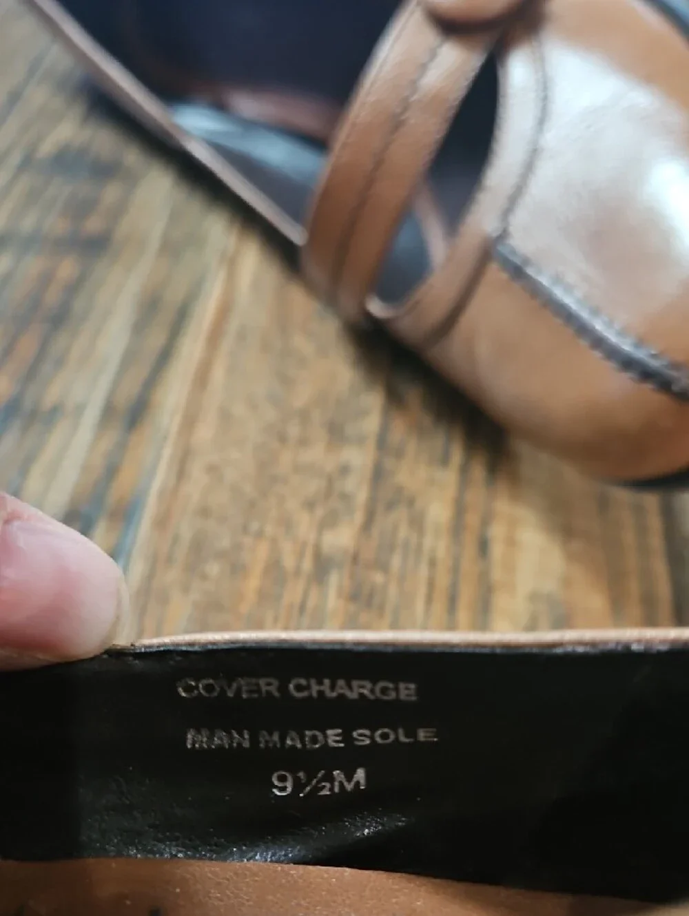 AEROSOLES Brown Leather Mary Jane Block Heel Pumps